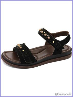 UBFEN Womens Flat Sandals with Adjustable Back Strap Arch Support